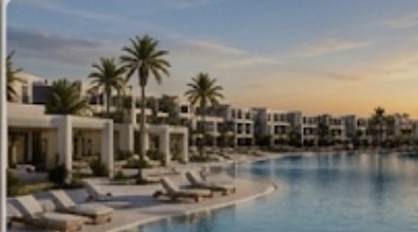 البحيرة الكريستالية والوحدات وقت الغروب