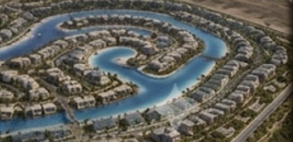 Aerial view of the crystal lagoon network